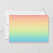 Pastel Ombre Rainbow Colors Wedding RSVP Card (Rückseite)