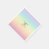 Pastel Ombre Rainbow Colors Wedding Serviette (Ecke)