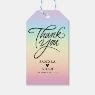 Pastel Ombre Rainbow Colors Wedding Vielen Dank Geschenkanhänger