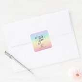 Pastel Ombre Rainbow Colors Wedding Vielen Dank Quadratischer Aufkleber (Umschlag)