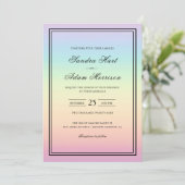 Pastel Ombre Rainbow Colors Weditation Einladung (Stehend Vorderseite)