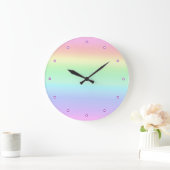 Pastel Ombre Rainbow Große Wanduhr (Zuhause)