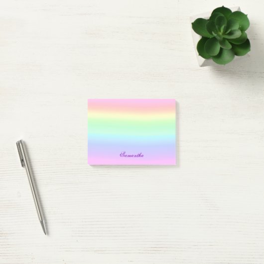 Pastel Ombre Rainbow Post-It Notes Klebezettel (Büro)
