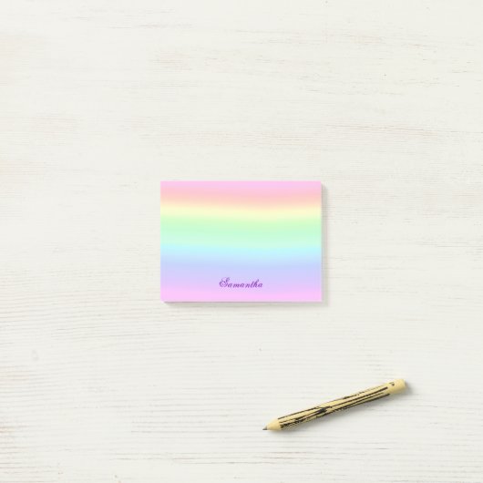 Pastel Ombre Rainbow Post-It Notes Klebezettel (Auf Schreibtisch)