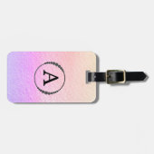 *~* Pastel Ombre + Schwarzes Monogramm Diamantblen Gepäckanhänger (Vorderseite horizontal)