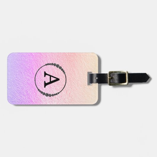 *~* Pastel Ombre + Schwarzes Monogramm Diamantblen Gepäckanhänger (Vorderseite horizontal)