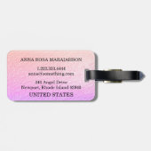 *~* Pastel Ombre + Schwarzes Monogramm Diamantblen Gepäckanhänger (Rückseite horizontal)