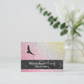 *~* Pastel Ombre Universe Glitzer Meditation Adler Visitenkarte (Stehend Vorderseite)
