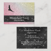 *~* Pastel Ombre Universe Glitzer Meditation Adler Visitenkarte (Vorne/Hinten)