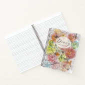 Pastel Ombre Wasserfarbe und farbige Blumendoodles Notizblock (Innenseite)