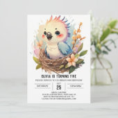 Pastel Online Bird zum Geburtstag Einladung (Stehend Vorderseite)