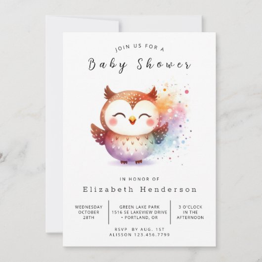 Pastel Online-Euulendusche Einladung (Vorderseite)