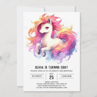 Pastel Online Horse Geburtstag Einladung