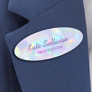 Pastel-Opal-Edelstein Namensschild