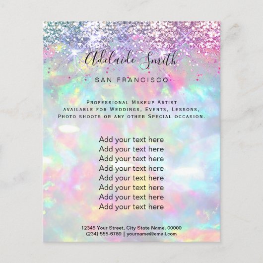 Pastel opal Glitzer IMITATE Holograph Flyer (Vorne)