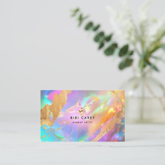 Pastel opal Imitate Gold Foil Paint Visitenkarte (Stehend Vorderseite)