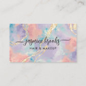 Pastel Opal Watercolor Gold Glitzer Visitenkarte (Vorderseite)