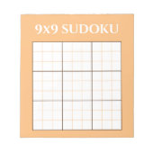 Pastel Orange 9 von 9 Sudoku-Vorlage Notizblock (Vorderseite)