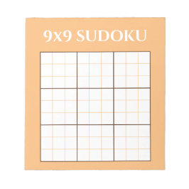 Pastel Orange 9 von 9 Sudoku-Vorlage Notizblock