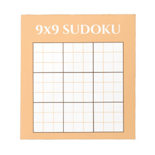 Pastel Orange 9 von 9 Sudoku-Vorlage Notizblock