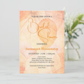 Pastel Orange Abstrakt Background Brautparty Einladung (Stehend Vorderseite)