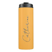 Pastel Orange Black Elegant Minimal kundenspezifis Thermosbecher (Vorderseite)