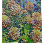 Pastel Orange Blume Duschvorhang (Vorderseite)