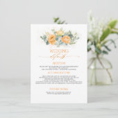 Pastel Orange Blume Hochzeitshilfegänger Begleitkarte (Stehend Vorderseite)