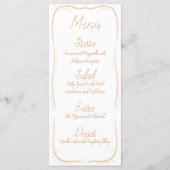 Pastel Orange Border Striped Wedding Menu Menükarte (Vorderseite)