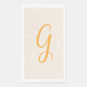 Pastel Orange Elegant Duplikat Monogramm | Wäsche Serviette (Vorderseite)
