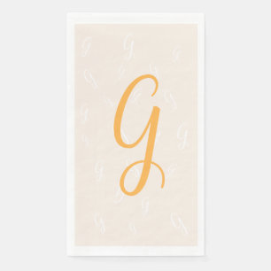 Pastel Orange Elegant Duplikat Monogramm   Wäsche Serviette
