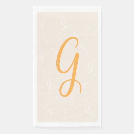 Pastel Orange Elegant Duplikat Monogramm | Wäsche Serviette (Vorderseite)