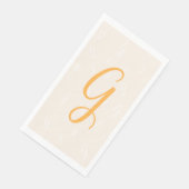 Pastel Orange Elegant Duplikat Monogramm | Wäsche Serviette (Ecke)