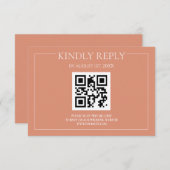 Pastel Orange Elegante Moderne Hochzeit RSVP Karte (Vorne/Hinten)