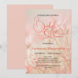 Pastel Orange floral Background Brautparty Einladung