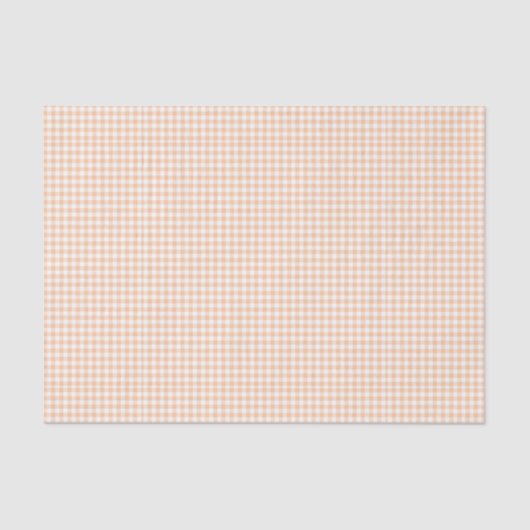 Pastel Orange Gingham Pattern Kleiner Karo Kariert Seidenpapier (Vorderseite)