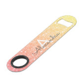 Pastel Orange Gold Glitzer & Sparkle Monogram Speed Flaschenöffner (Vorderseite Schrägansicht)