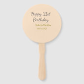 Pastel orange gray happy 21st birthday name date fächer (Rückseite)
