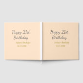 Pastel orange gray happy 21st birthday name date gästebuch (Voll)