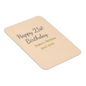 Pastel orange gray happy 21st birthday name date magnet (Rechte Seite)
