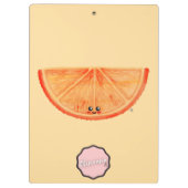 Pastel Orange Kawaii Orange Klemmbrett (Rückseite)