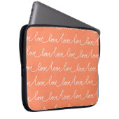 PASTEL ORANGE MIT SCRIPT FÜR WEISSE LIEBE LAPTOPSCHUTZHÜLLE (Vorne Rechts)
