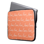PASTEL ORANGE MIT SCRIPT FÜR WEISSE LIEBE LAPTOPSCHUTZHÜLLE (Vorderseite Links)