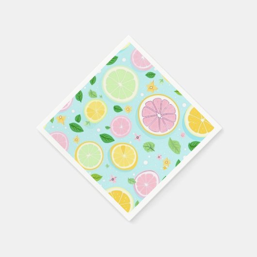 Pastel Orange Pattern Paper Napkin Serviette (Ecke)