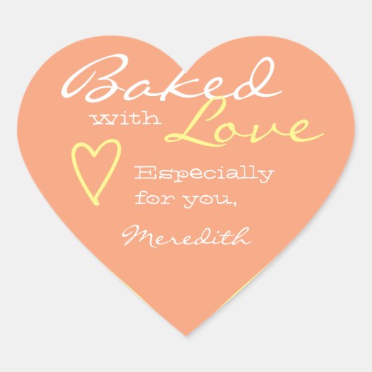 Pastel Orange Peach Einfach Made Liebe Herzform Herz-Aufkleber (Vorderseite)