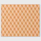 PASTEL ORANGE PEACH GEOMETRIC CUBE PATTERS GESCHENKPAPIER (Flach)
