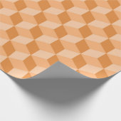 PASTEL ORANGE PEACH GEOMETRIC CUBE PATTERS GESCHENKPAPIER (Ecke)