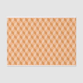 PASTEL ORANGE PEACH GEOMETRIC CUBE PATTERS SEIDENPAPIER