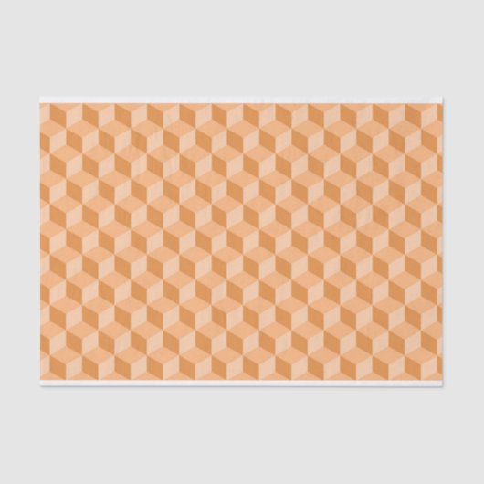 PASTEL ORANGE PEACH GEOMETRIC CUBE PATTERS SEIDENPAPIER (Vorderseite)