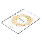 Pastel Orange Peonies Wreath | Liebe Notizblock (Linke Seite)